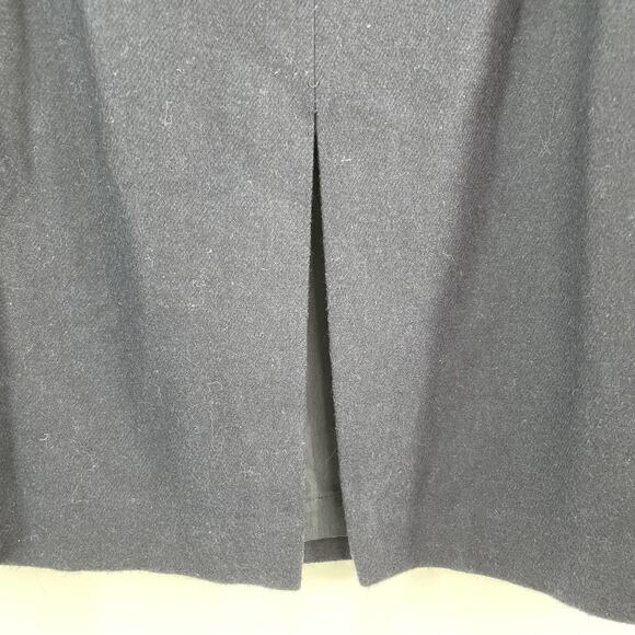 Vintage Avant garde Blazer Women 0 Navy Skirt Set Midi Slit Wool* Victorian Suit - Picture 5 of 16